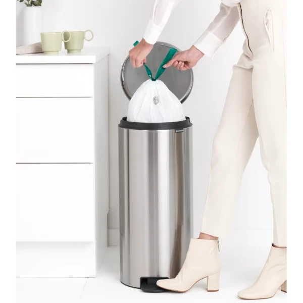 Brabantia NewIcon Step on Trash Can - Matte Steel