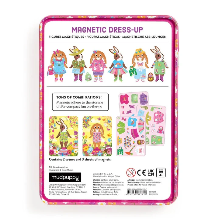 Mudpuppy Garden Bunnies Magnetic Dress-up