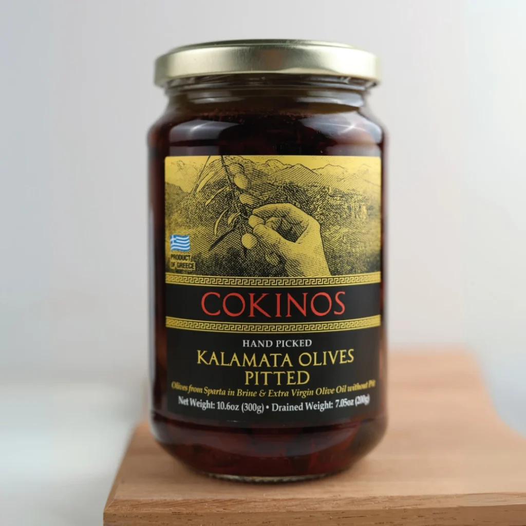 Cokinos Kalamata Olives (Pitted) – 10.6 oz Jar
