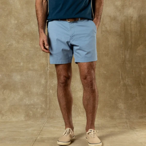 Duckhead 7" Gold School Chino Short - Chambray Blue