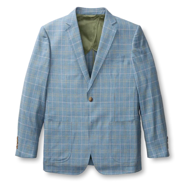 Duckhead Bradner Plaid Sport Coat - Chambray Blue