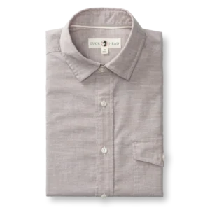 Duckhead Cotton Chambray Sport Shirt - Verona Solid: Clay