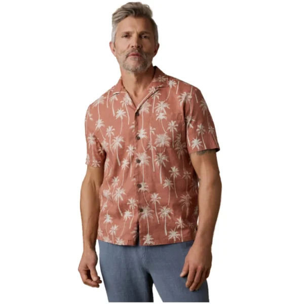 Faherty Short-Sleeve Breeze Camp Shirt - Sienna Shore Trees
