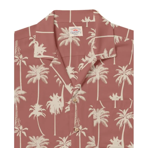Faherty Short-Sleeve Breeze Camp Shirt - Sienna Shore Trees