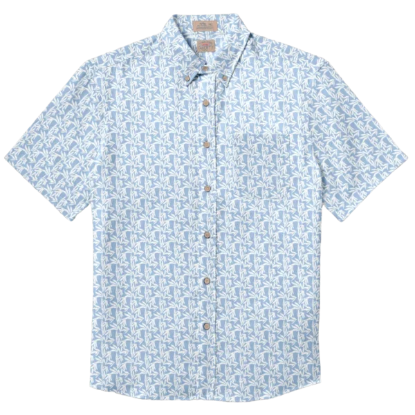 Faherty Short-Sleeve Breeze Shirt - Clear Sky Leaf