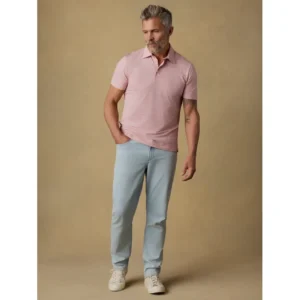 Faherty Short-Sleeve Movement Polo - Ivory Rose Feeder