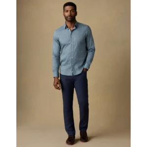 Faherty The Movement Shirt - Sage Marine Gingham