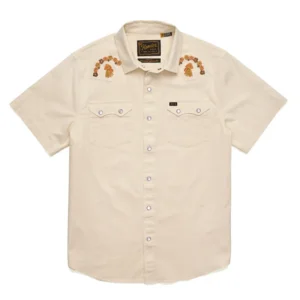 Howler Bros Crosscut Deluxe Shortsleeve Shirt - Fowl Play: Off White Dobby