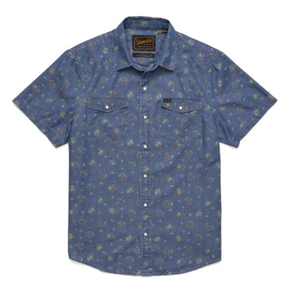 Howler Bros H Bar B Snapshirt -  Bouquets: Washed Indigo