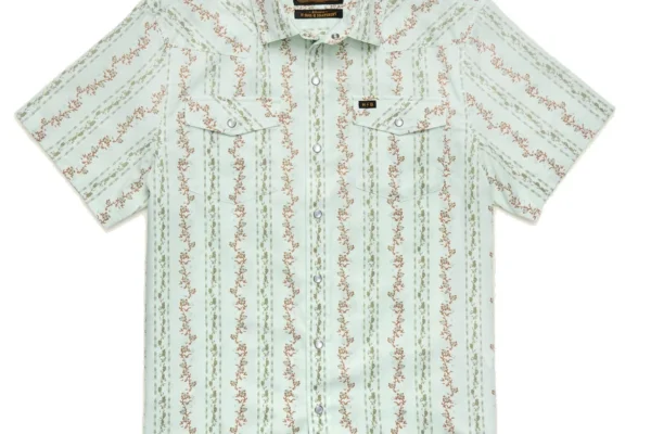 Howler Bros H Bar B Snapshirt - Hibiscus Ribbons: Mint