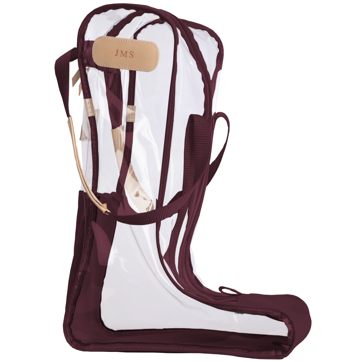 Jon Hart Clear Tall Boot Bag - Burgundy