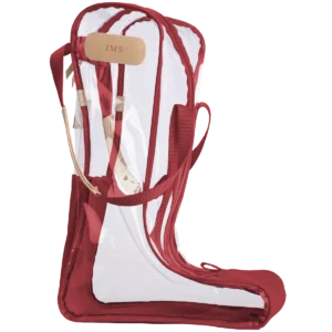 Jon Hart Clear Tall Boot Bag - Red
