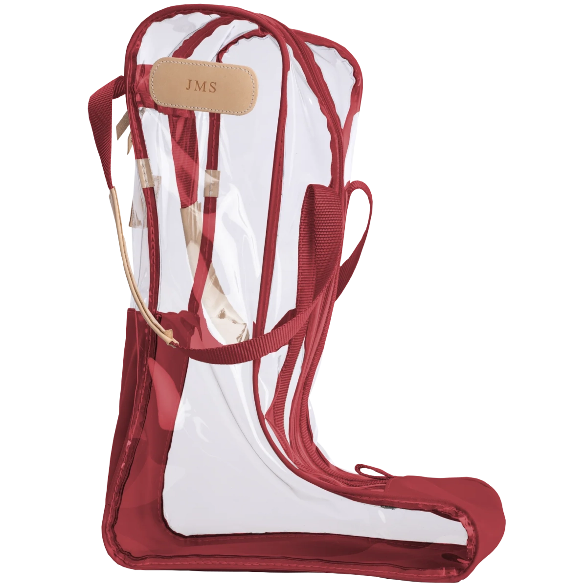 Jon Hart Clear Tall Boot Bag - Red