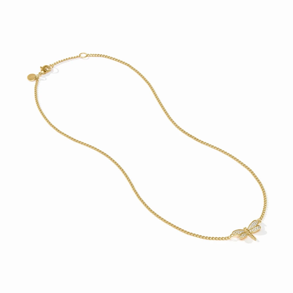 Julie Vos Dragonfly Pavé Delicate Necklace