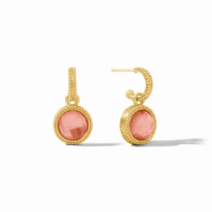Julie Vos Fleur-de-Lis Hoop & Charm Gold Earring