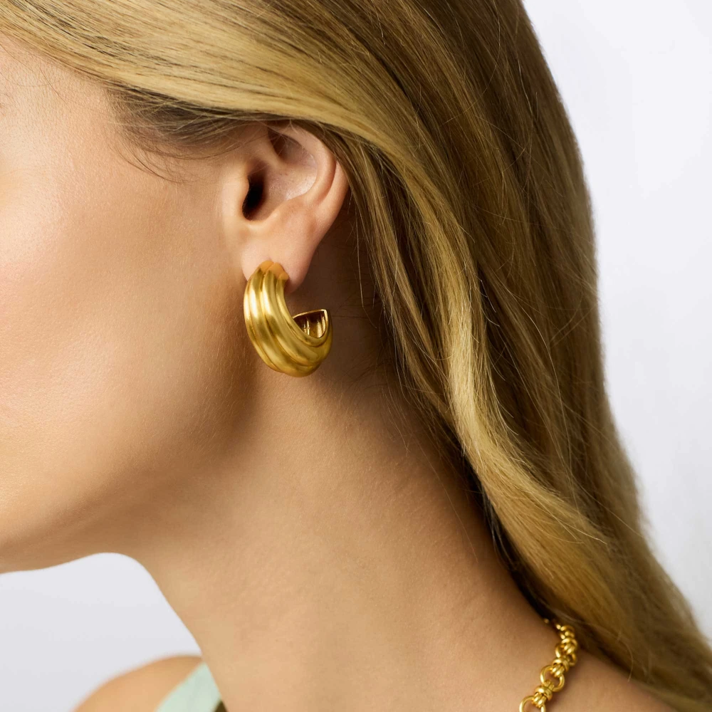 Julie Vos Portofino Gold Statement Hoop - Medium