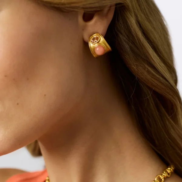 Julie Vos Portofino Stone Hoop - Melon Jade