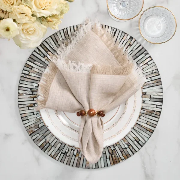 Kim Seybert Bois Napkin Ring in Brown & Gold