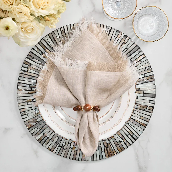 Kim Seybert Bois Napkin Ring in Brown & Gold