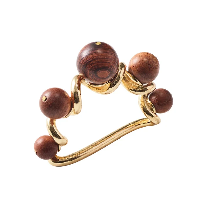 Kim Seybert Bois Napkin Ring in Brown & Gold