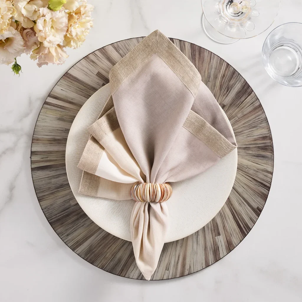 Kim Seybert Dip Dye Napkin - Natural & Gray
