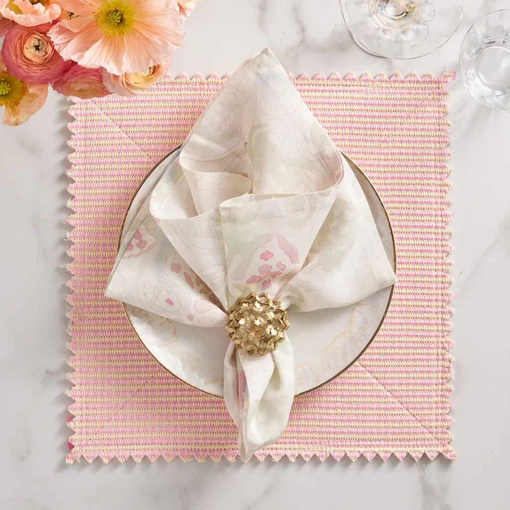 Kim Seybert Giverny Napkin - Mint/Multi