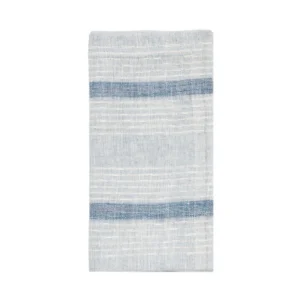 Kim Seybert Ribbon Stripe Napkin - Ivory & Blue