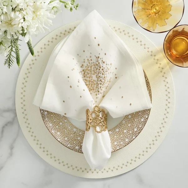 Kim Seybert Starry Night Placemat - White & Gold