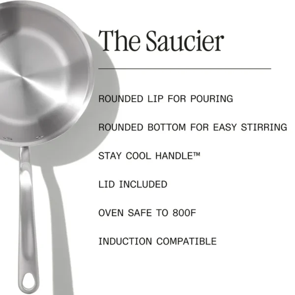 Made In Cookware 3 Qt Stainless Clad Saucier