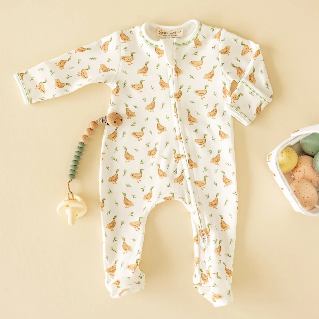 Luna & Arlo Meadowland Mallards Zip Footie