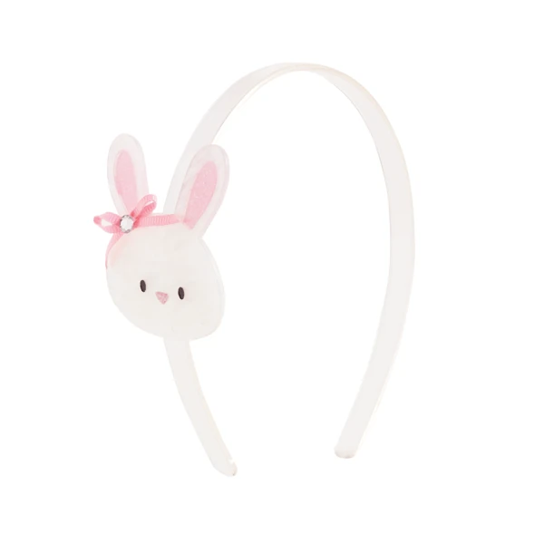 Mud Pie Bunny Acrylic Easter Headband - White