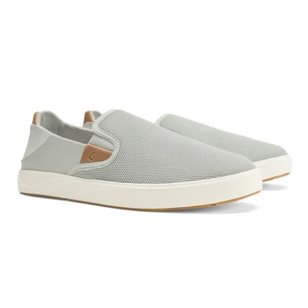 OluKai Laeʻahi Nui Slip-On Sneakers - Cloud Grey/Tan