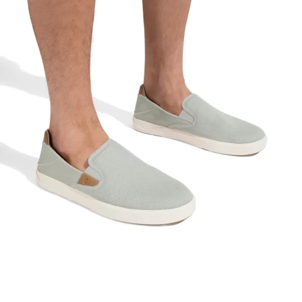 OluKai Laeʻahi Nui Slip-On Sneakers - Cloud Grey/Tan