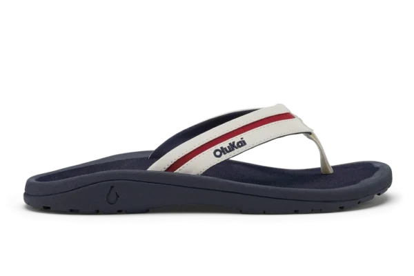 OluKai ʻOhana Pālua Beach Sandals - Bright White/Americana