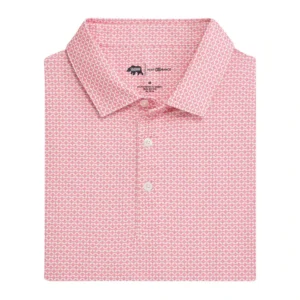 Onward Reserve Barb Printed Performance Polo - Sea Pink