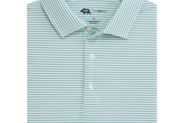 Onward Reserve Echo Stripe Performance Polo - Aquifer