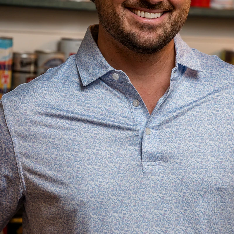 Onward Reserve Snack Bar Printed Performance Polo - Orchid