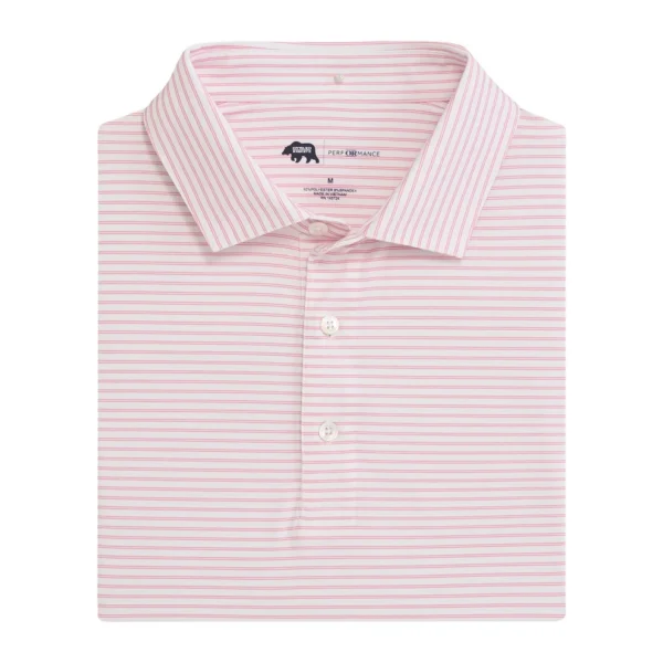 Onward Reserve Wake Stripe Performance Polo - Sea Pink