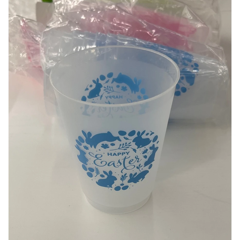 Rosanne Beck Easter Blue Bunny and Egg Frost Flex Cups