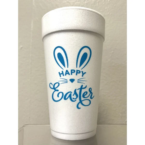 Rosanne Beck Happy Easter Bunny Ears Styrofoam Cups