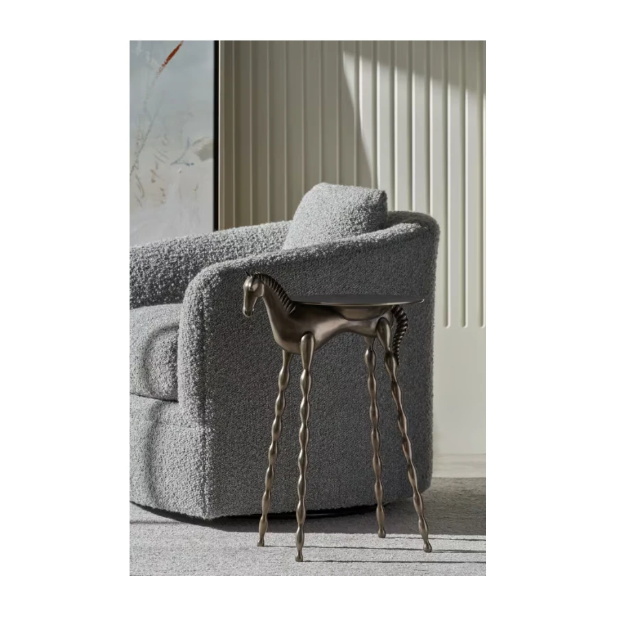 Theodore Alexander Troy Drink Table - Volcanic Finish