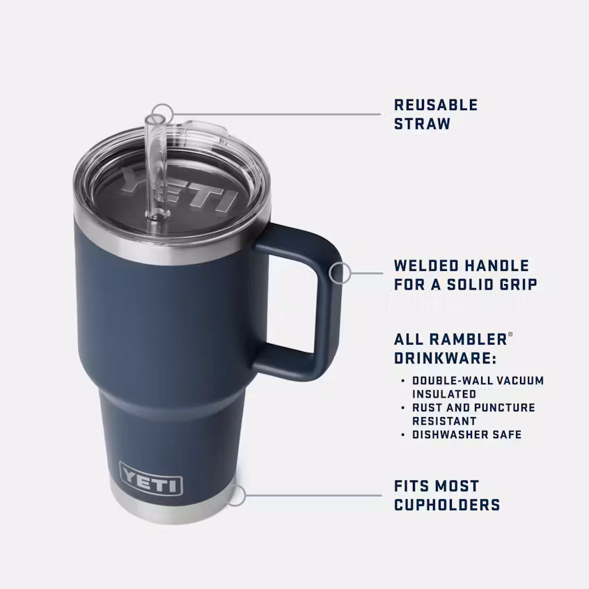 Yeti Rambler 35oz Mug with Straw Lid