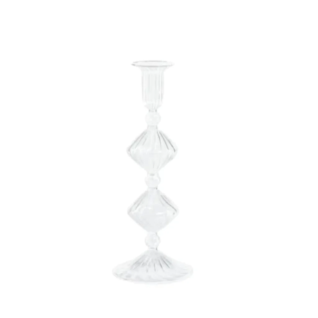 Zodax Candeliere Glass Taper Holder, 10"