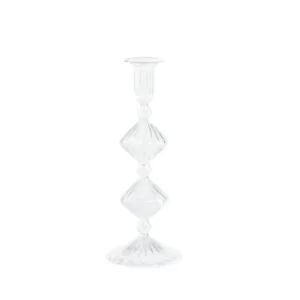 Zodax Candeliere Glass Taper Holder, 10"