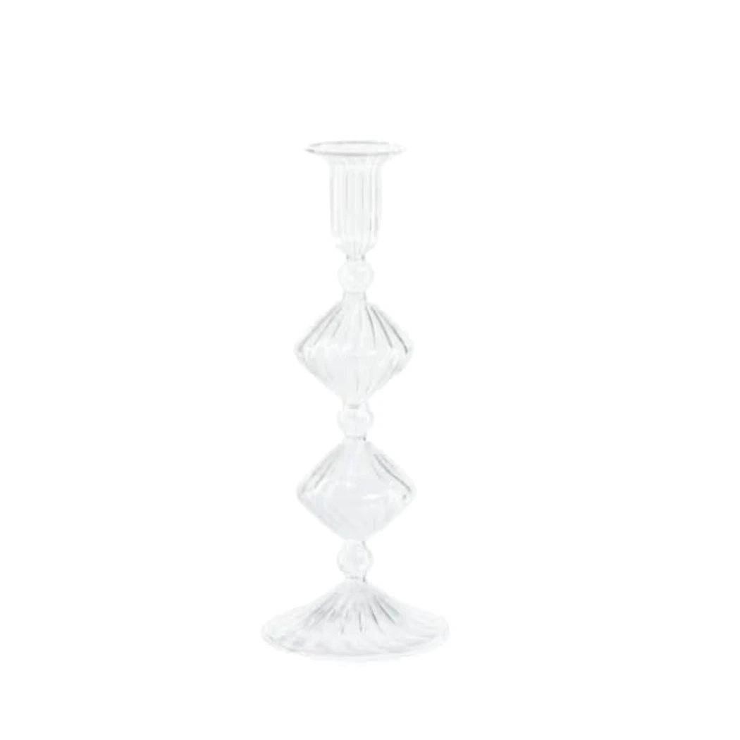 Zodax Candeliere Glass Taper Holder, 10"