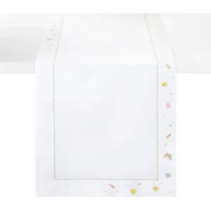 Bodrum Bunny Trail Embroidered Easter Table Runner