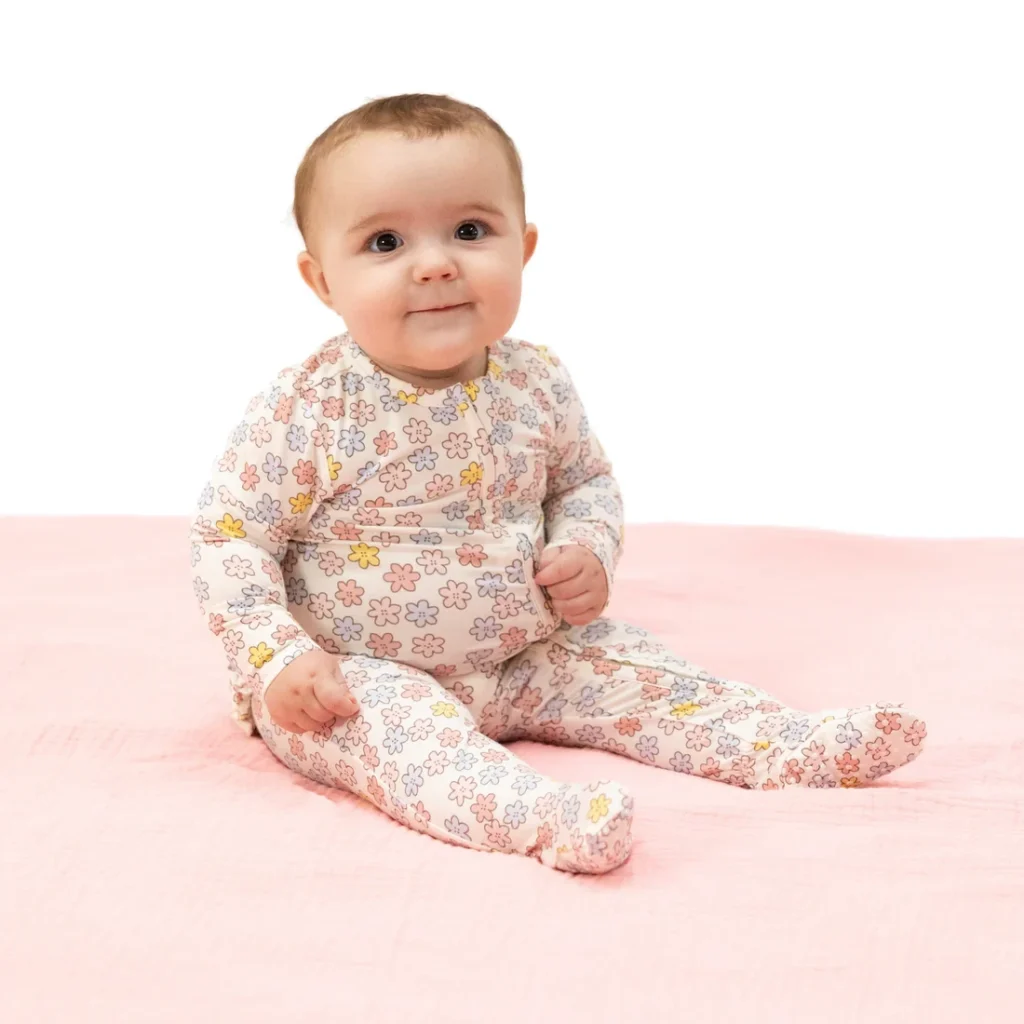 Angel Dear 2 Way Ruffle Back Zipper Footie - Sarah Floral