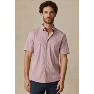 Faherty Short-Sleeve Movement Monterey Shirt - Rose Palm Mosaic