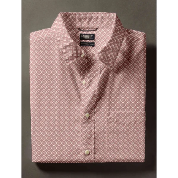 Faherty Short-Sleeve Movement Monterey Shirt - Sedona Petal Tile