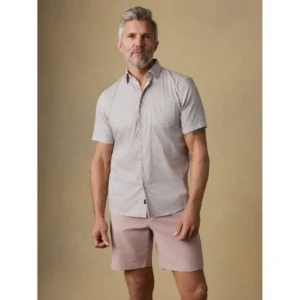 Faherty Short-Sleeve Movement Monterey Shirt - Wood Sunray Block